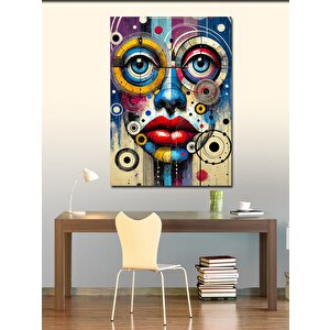 Kanvas Tablo Soyut Yüz Ve Renkler 100x140 cm