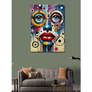 Kanvas Tablo Soyut Yüz Ve Renkler 100x140 cm
