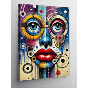 Kanvas Tablo Soyut Yüz Ve Renkler 50x70 cm