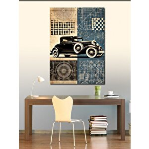 Kanvas Tablo Eski Araba Ve Mekanik Tasarım 50x70 cm