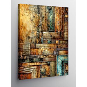 Kanvas Tablo Soyut Ahşap Doku 70x100 cm