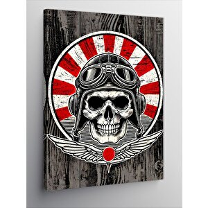 Kanvas Tablo Pilot Kafatası Ve Kanatlar 70x100 cm