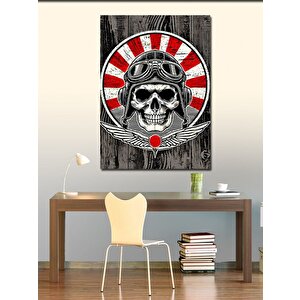 Kanvas Tablo Pilot Kafatası Ve Kanatlar 100x140 cm