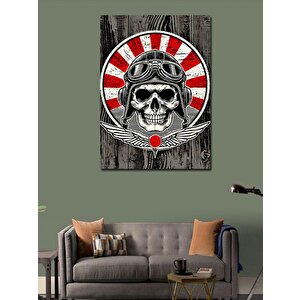 Kanvas Tablo Pilot Kafatası Ve Kanatlar 100x140 cm