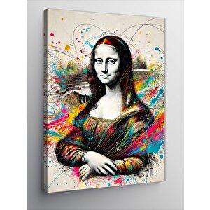 Kanvas Tablo Mona Lisa Ve Soyut Renkler 70x100 cm