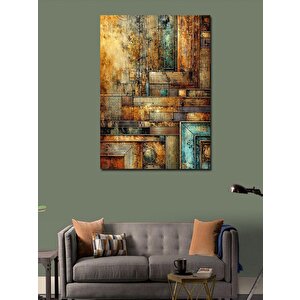 Kanvas Tablo Soyut Ahşap Doku 100x140 cm