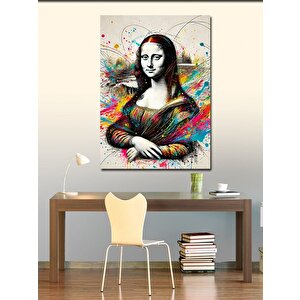 Kanvas Tablo Mona Lisa Ve Soyut Renkler 50x70 cm