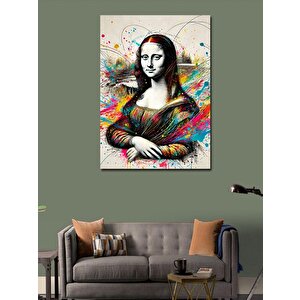 Kanvas Tablo Mona Lisa Ve Soyut Renkler 50x70 cm
