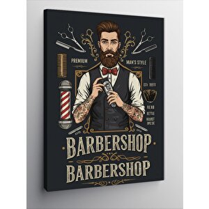 Kanvas Tablo Berber Dükkanı Afişi 100x140 cm