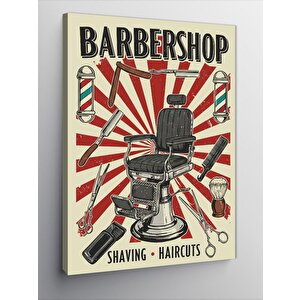 Kanvas Tablo Berber Dükkanı Retro Posteri 50x70 cm