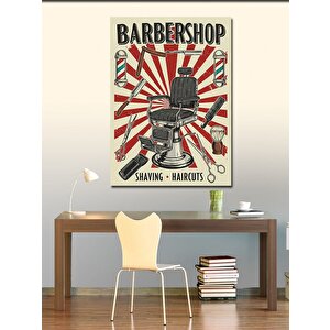 Kanvas Tablo Berber Dükkanı Retro Posteri 50x70 cm