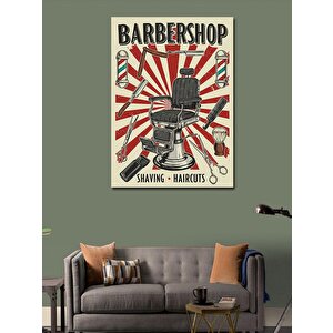Kanvas Tablo Berber Dükkanı Retro Posteri 50x70 cm
