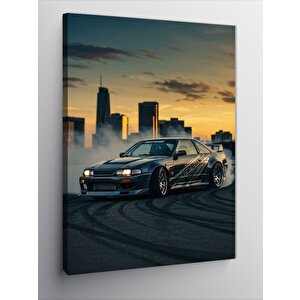 Kanvas Tablo Gece Yarısı Spor Arabası 100x140 cm