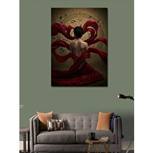 Kanvas Tablo Soyut Kumaşlarla Kadın 100x140 cm