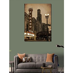 Kanvas Tablo Chicago Sokak Görünümü 50x70 cm