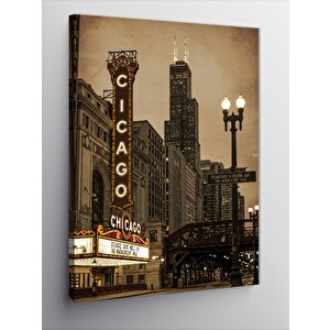 Kanvas Tablo Chicago Sokak Görünümü 100x140 cm