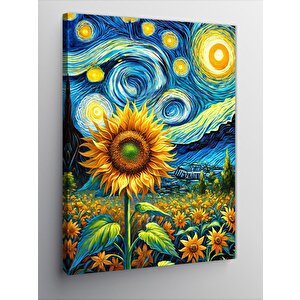 Kanvas Tablo Van Gogh Tarzı Ayçiçeği 70x100 cm