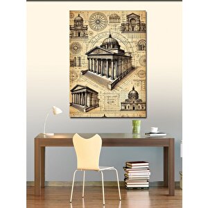 Kanvas Tablo Antik Roma Yapıları Ve Harita 50x70 cm