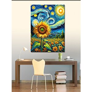 Kanvas Tablo Van Gogh Tarzı Ayçiçeği 50x70 cm