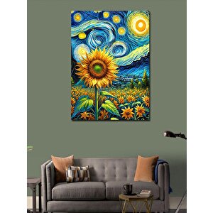 Kanvas Tablo Van Gogh Tarzı Ayçiçeği 50x70 cm