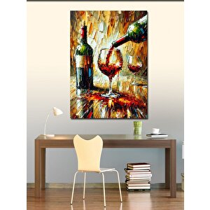 Kanvas Tablo Şarap Ve Renkli Akışkanlık 100x140 cm