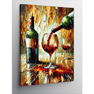Kanvas Tablo Şarap Ve Renkli Akışkanlık 70x100 cm
