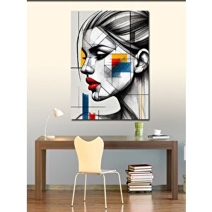 Kanvas Tablo Soyut Çizgiler Ve Kadın Portresi 70x100 cm