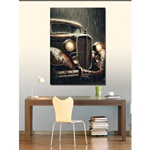 Kanvas Tablo Yağmurlu Gece Ve Klasik Araba 70x100 cm