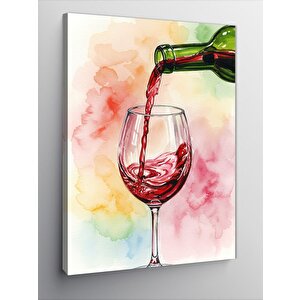 Kanvas Tablo Kırmızı Şarap Dökülen Kadeh 50x70 cm