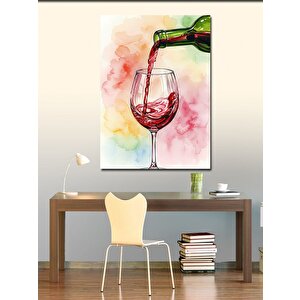 Kanvas Tablo Kırmızı Şarap Dökülen Kadeh 50x70 cm