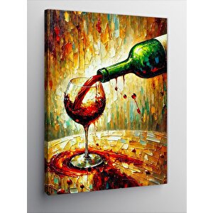Kanvas Tablo Kırmızı Şarap Dokusu 50x70 cm