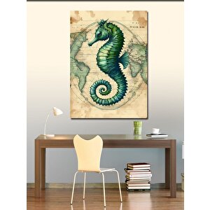 Kanvas Tablo Harita Üzerindeki Denizatı 50x70 cm