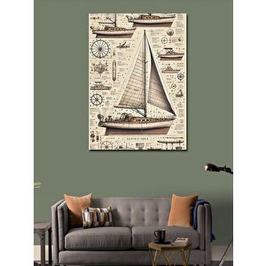 Kanvas Tablo Eski Yelkenli Haritası 70x100 cm