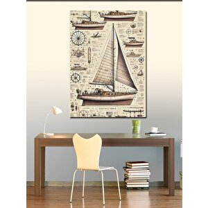 Kanvas Tablo Eski Yelkenli Haritası 100x140 cm