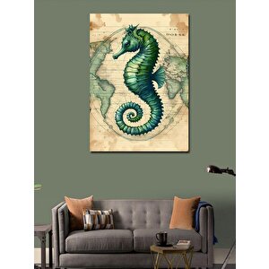 Kanvas Tablo Harita Üzerindeki Denizatı 70x100 cm