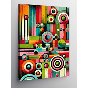 Kanvas Tablo Soyut Geometrik Renkli Çizgiler 50x70 cm