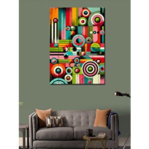 Kanvas Tablo Soyut Geometrik Renkli Çizgiler 50x70 cm