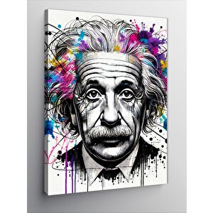 Kanvas Tablo Einstein Ve Soyut Çizgiler 50x70 cm