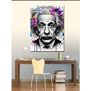 Kanvas Tablo Einstein Ve Soyut Çizgiler 50x70 cm