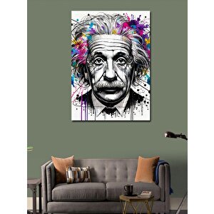 Kanvas Tablo Einstein Ve Soyut Çizgiler 50x70 cm