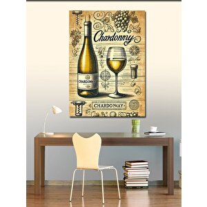 Kanvas Tablo Şarap Ve Kadeh İllüstrasyonu 70x100 cm