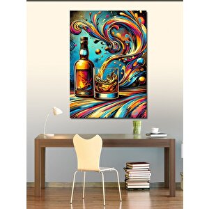 Kanvas Tablo Viski Ve Soyut Dalgalanmalar 50x70 cm