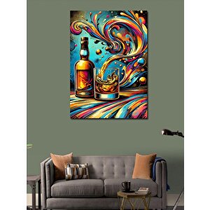 Kanvas Tablo Viski Ve Soyut Dalgalanmalar 50x70 cm