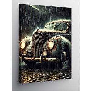Kanvas Tablo Yağmur Altında Klasik Araba 50x70 cm