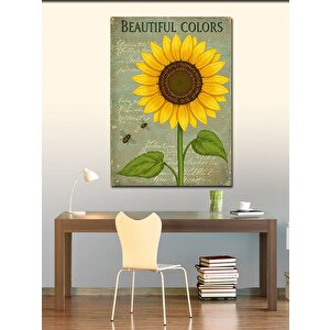 Kanvas Tablo Renkli Ayçiçeği Tablosu 100x140 cm