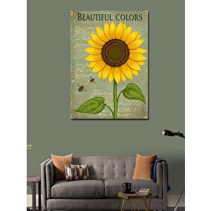 Kanvas Tablo Renkli Ayçiçeği Tablosu 100x140 cm
