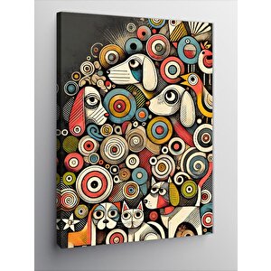 Kanvas Tablo Renkli Soyut Halkalar 50x70 cm