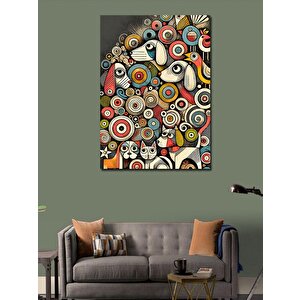 Kanvas Tablo Renkli Soyut Halkalar 50x70 cm