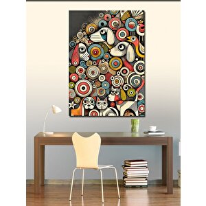 Kanvas Tablo Renkli Soyut Halkalar 100x140 cm