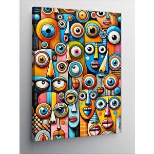 Kanvas Tablo Gözlerle Soyut Sanat 50x70 cm